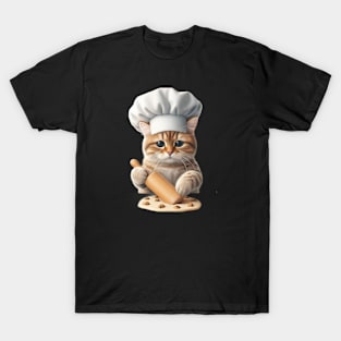 Adorable Cat Baker: Kneading Love into Every Biscuit T-Shirt